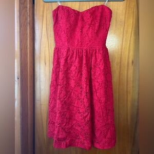 Strapless lace dress
